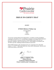 STEMI Review CME Certificate