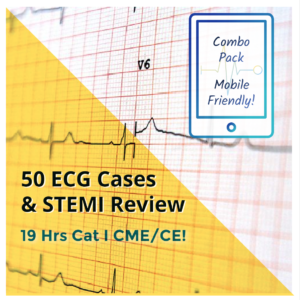 50 ECG Case Study & STEMI Review Course Combo Pack (19 Hrs CME)