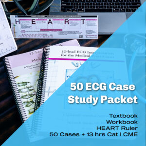 50 ECG Case Study Packet | Textbook, Workbook, HEART Ruler + 13 Hours Cat I CME